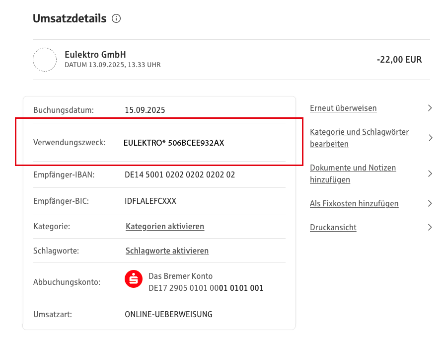 Beispiel Kontoauszug