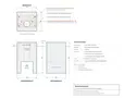 Schemazeichnung des Betonfundaments: Draufsicht mit Sockel des Dispensers, Vorder- und Seitenansicht mit KG-Rohr und Außenmaßen 510 × 500 × 800 mm
