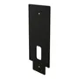 OnePole PRO Halterung für Zaptec Pro: schwarze Aluminiumplatte mit Bohrungen, Schrägansicht