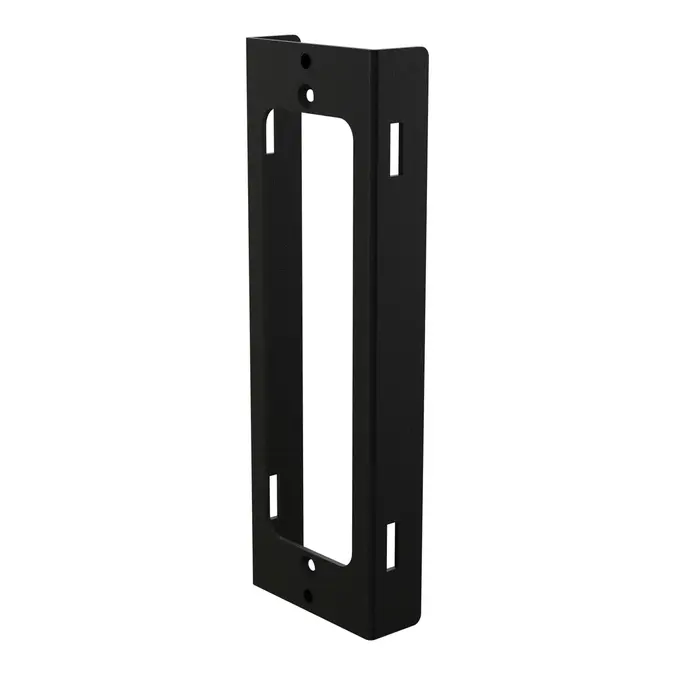 OnePole Pillar Flex Halterung: schmale schwarze Aluminiumschiene mit Schlitzen für Stahlbänder