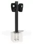 OnePole-Stele PRO 1500 DIN mit zwei angewinkelten Zaptec Pro Wallboxen auf Ankerrahmen, 3D-Ansicht